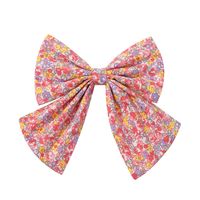 Girl'S Casual Sweet Flower Bow Knot Cotton And Linen Printing Hair Clip sku image 9