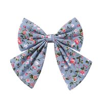 Girl'S Casual Sweet Flower Bow Knot Cotton And Linen Printing Hair Clip sku image 7