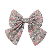 Girl'S Casual Sweet Flower Bow Knot Cotton And Linen Printing Hair Clip sku image 8