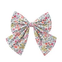 Girl'S Casual Sweet Flower Bow Knot Cotton And Linen Printing Hair Clip sku image 6