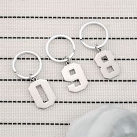 Simple Style Number Stainless Steel Unisex Keychain main image 5