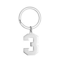 Simple Style Number Stainless Steel Unisex Keychain sku image 4