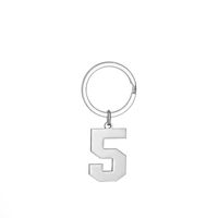 أسلوب بسيط رقم ستانلس ستيل للجنسين سلسلة مفاتيح sku image 6