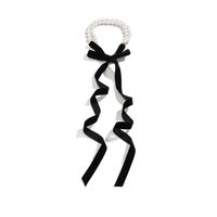 Retro Bow Knot Imitation Pearl Flannel Beaded Women's Bracelets Necklace main image 5