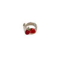 Copper IG Style Casual Sweet Strawberry Enamel Rings Bracelets main image 5