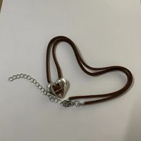 Retro Heart Shape Alloy Wax Rope Plating Women's Necklace main image 2
