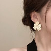 1 Pair IG Style Simple Style Bow Knot Polishing Plating Alloy Drop Earrings main image 1