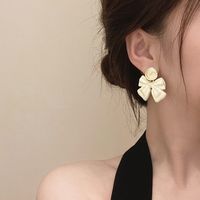 1 Pair IG Style Simple Style Bow Knot Polishing Plating Alloy Drop Earrings main image 3