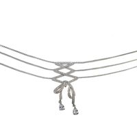 Kupfer IG-Stil Süss Bogenknoten Inlay Zirkon Dreilagige Halskette sku image 1
