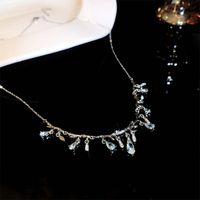 Elegant Simple Style Water Droplets Alloy Plating Inlay Zircon Women's Necklace main image 3