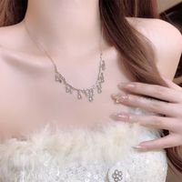 Elegant Simple Style Water Droplets Alloy Plating Inlay Zircon Women's Necklace main image 5