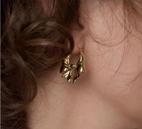 1 Pair Sweet Simple Style Bow Knot Copper Hoop Earrings main image 2