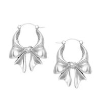 1 Pair Sweet Simple Style Bow Knot Copper Hoop Earrings sku image 2