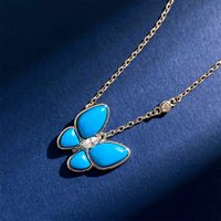 Copper Commute Butterfly Inlay Zircon Bracelets Earrings Necklace sku image 7