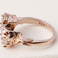 Wholesale Casual Elegant Star Moon Copper Rose Gold Plated Zircon Rings main image 3