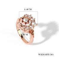Wholesale Casual Elegant Star Moon Copper Rose Gold Plated Zircon Rings main image 2