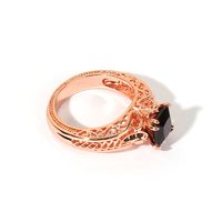 Wholesale Elegant Glam Luxurious Square Copper Hollow Out Inlay Rose Gold Plated Zircon Rings main image 5