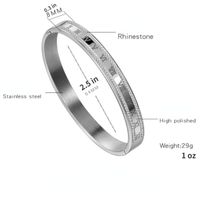 Stainless Steel 18K Gold Plated Rose Gold Plated Elegant Punk Simple Style Roman Numeral Inlay Rhinestones Zircon Bangle main image 2