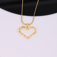 IG Style Heart Shape Artificial Gemstones Copper Inlay Zircon 18K Gold Plated Women's Pendant Necklace main image 3