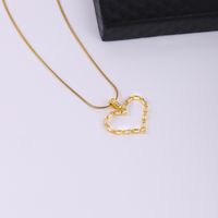 IG Style Heart Shape Artificial Gemstones Copper Inlay Zircon 18K Gold Plated Women's Pendant Necklace main image 4