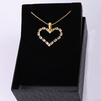 IG Style Heart Shape Artificial Gemstones Copper Inlay Zircon 18K Gold Plated Women's Pendant Necklace main image 6