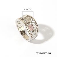 Wholesale Jewelry Elegant Romantic Sweet Flower Alloy Zircon Rhodium Plated Hollow Out Inlay Rings main image 2