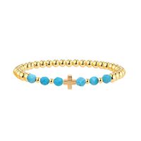 IG Style Handmade Simple Style Round Beaded Turquoise Copper Bracelets In Bulk main image 4