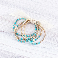 IG Style Handmade Simple Style Round Beaded Turquoise Copper Bracelets In Bulk main image 3