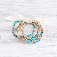 IG Style Handmade Simple Style Round Beaded Turquoise Copper Bracelets In Bulk main image 1