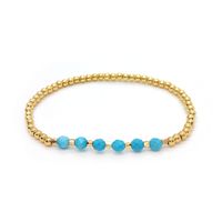 IG Style Handmade Simple Style Round Beaded Turquoise Copper Bracelets In Bulk main image 5
