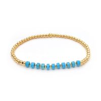 IG Style Handmade Simple Style Round Beaded Turquoise Copper Bracelets In Bulk sku image 1