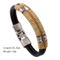 Vintage Style Geometric Color Block Alloy Leather Wholesale Wristband sku image 1