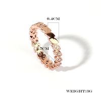 Wholesale Retro Vacation Lolita Horse Eye Copper Inlay Rose Gold Plated Zircon Rings main image 2