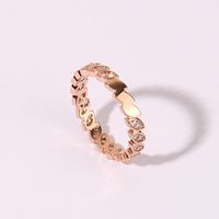 Wholesale Retro Vacation Lolita Horse Eye Copper Inlay Rose Gold Plated Zircon Rings main image 4