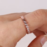 Wholesale Retro Vacation Lolita Horse Eye Copper Inlay Rose Gold Plated Zircon Rings main image 1