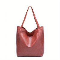 Women's Large All Seasons Pu Leather Vintage Style Classic Style Tote Bag sku image 2
