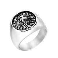 Hip-Hop Lion Stainless Steel Plating None 18K Gold Plated Men's Rings main image 2
