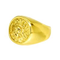 Hip-Hop Lion Stainless Steel Plating None 18K Gold Plated Men's Rings main image 7