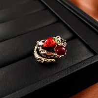 Kupfer IG-Stil Lässig Süss Erdbeere Emaille Ringe Armbänder main image 3