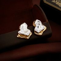 1 Pair IG Style Simple Style Heart Shape Plating Inlay Copper Pearl Ear Studs main image 4
