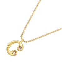 Brass 18K Gold Plated IG Style Casual Elegant Letter Inlay Zircon Pendant Necklace main image 9