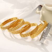Titanium Steel 18K Gold Plated Casual Simple Style Geometric Layered Plating Bangle main image 3