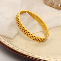 Titanium Steel 18K Gold Plated Casual Simple Style Geometric Layered Plating Bangle main image 6