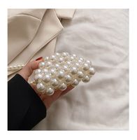 Kid's Small Pvc Solid Color Cute Pearls Square Flip Cover Crossbody Bag main image 3