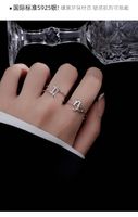Sterling Silver Simple Style Constellation Plating Open Rings main image 2