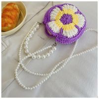Women's Polyester Flower Cute Round Open Shoulder Bag main image 4