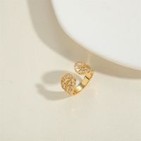 Wholesale Vintage Style Simple Style Commute Geometric Copper Inlay 14K Gold Plated Zircon Open Rings sku image 2