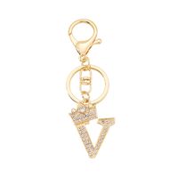 Simple Style Letter Crown Alloy Plating Inlay Rhinestones Bag Pendant Keychain main image 4