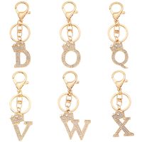 Simple Style Letter Crown Alloy Plating Inlay Rhinestones Bag Pendant Keychain main image 6