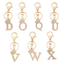 Simple Style Letter Crown Alloy Plating Inlay Rhinestones Bag Pendant Keychain main image 3